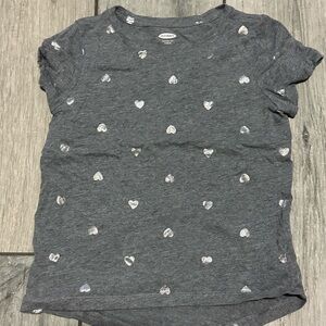 Old Navy Charcoal Heart Pattern Tee
